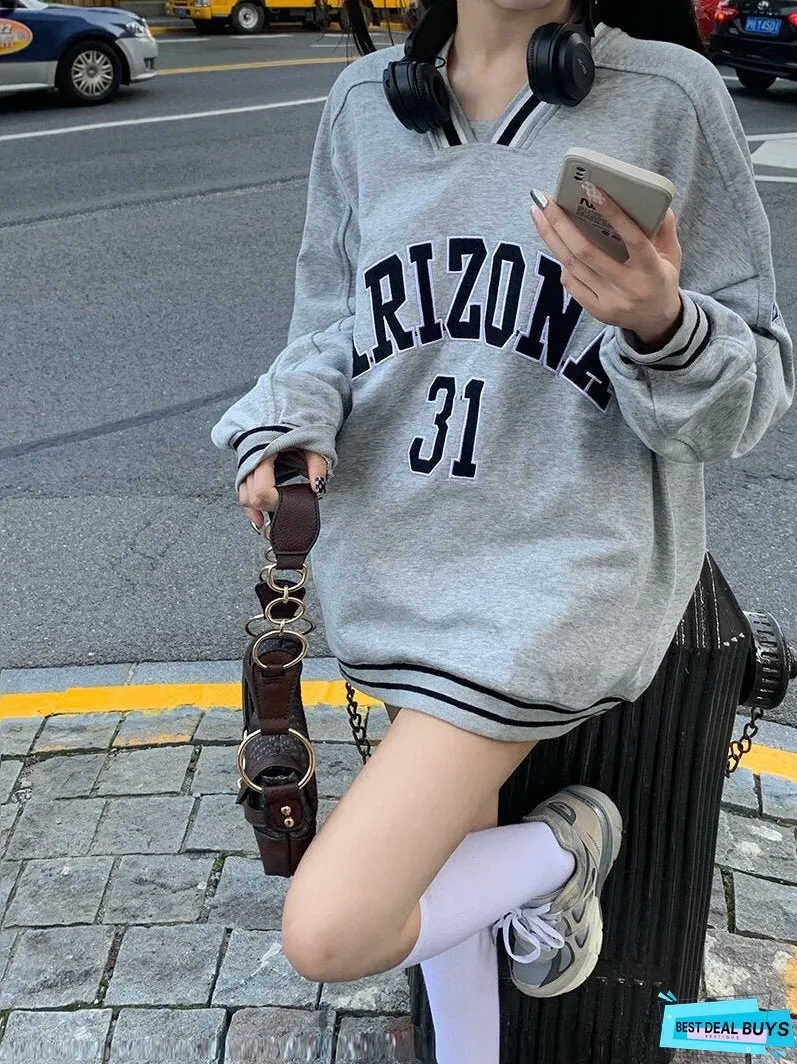 Womens Casual Necks Long Sleeves Loose Pullovers Spring Autumn Letters Print Pullover Top