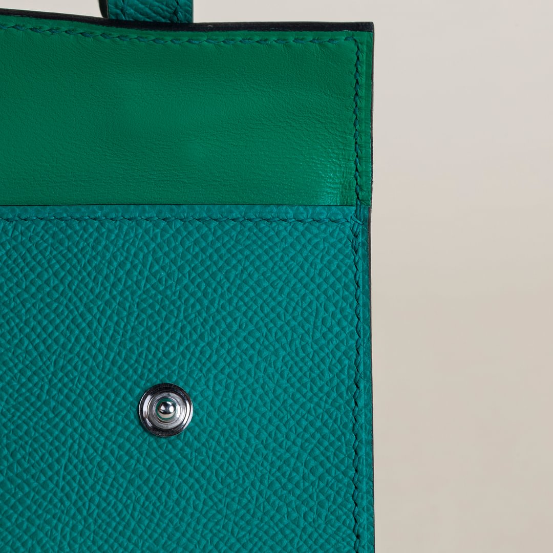 Kelly Doll Epsom  0V Gris ciment/ Z6 Malachite PHW