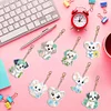 >SALE<8PCS Double Sided Round Diamond Painting Art Keychain Pendant (Dog and Mouse)