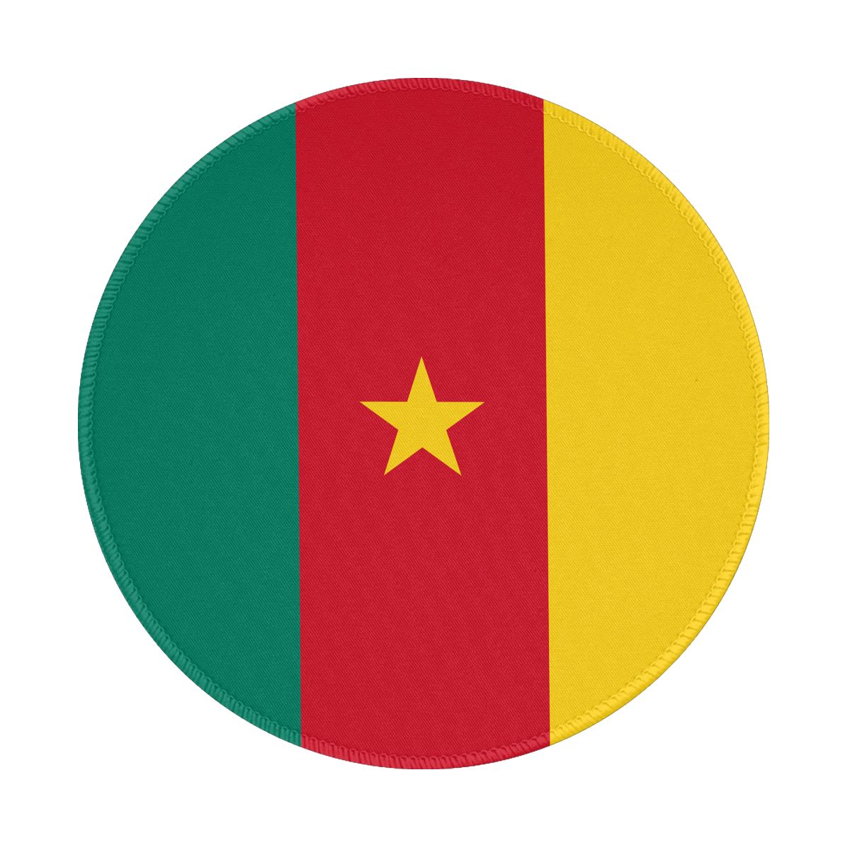 Cameroon Flag Round Non-Slip Thick Rubber Modern Gaming Mousepad