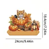 Wooden Halloween Pumpkin Cat 3 Hooks Diamond Painting Hook Rail DIY Crafts Decor