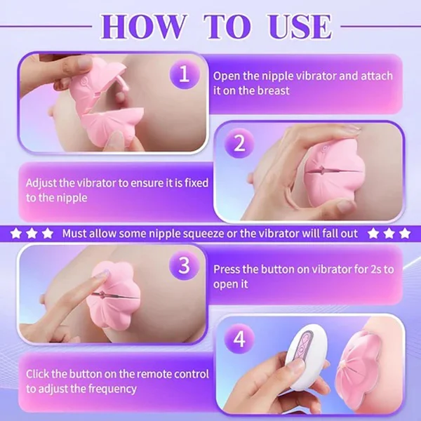 Rose Clitoral Sucker Sex Toy For Women and Remote Control Adjustable Nipple Toys Rose Vibrating Nipple Clamps With 10 Modes 