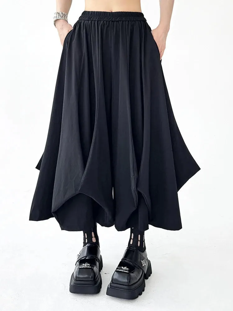 Design Black Pleated Dramatic Drape Pull-On Pants