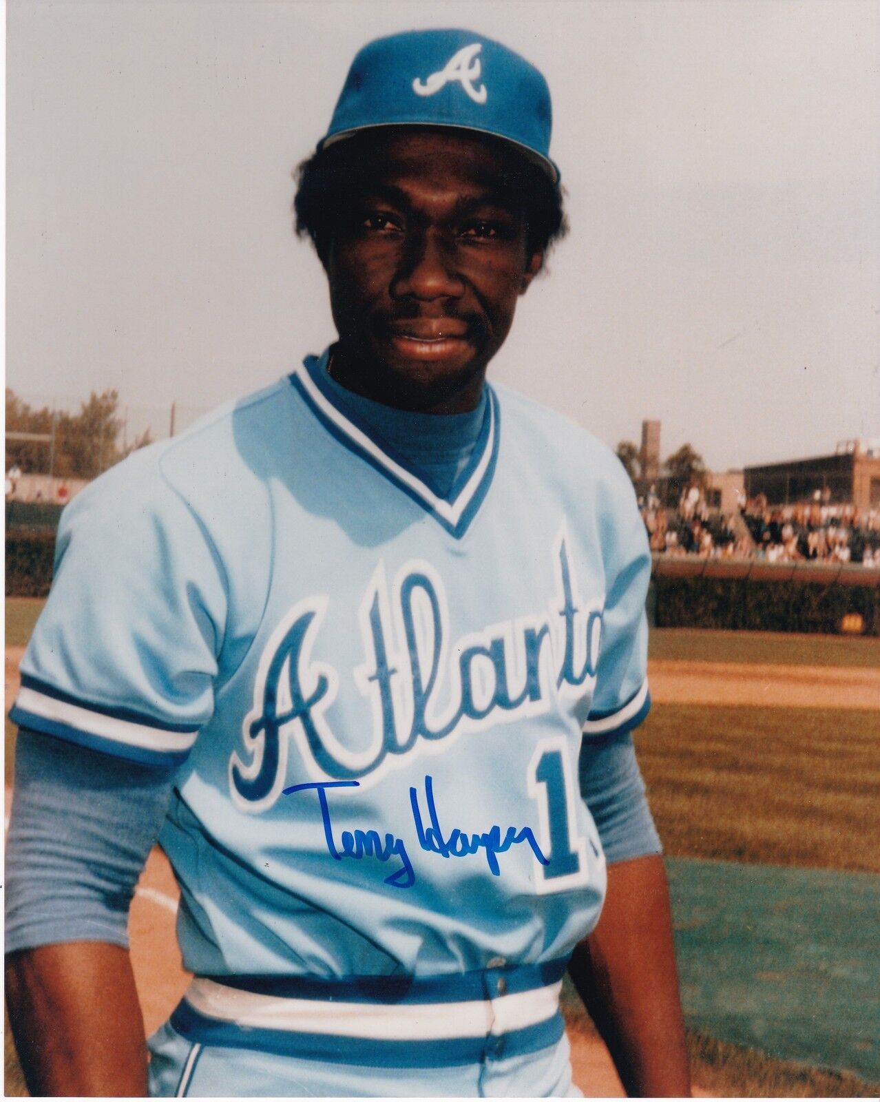 TERRY HARPER ATLANTA BRAVES ACTION SIGNED 8x10