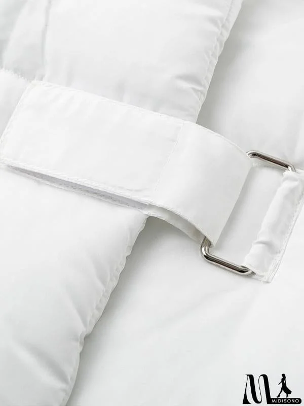 MidiSono - Turndown Collar Loose Parka Casual Thick Warm Jacket