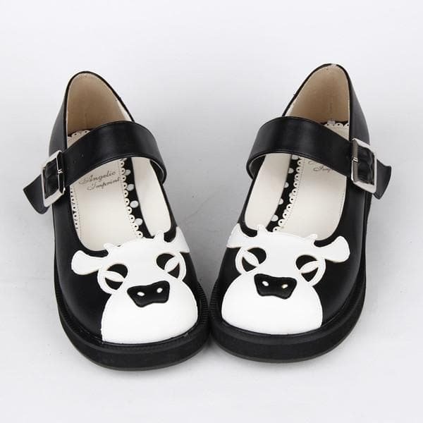Kawaii Cow Head Lolita Flatform Shoes SP165021