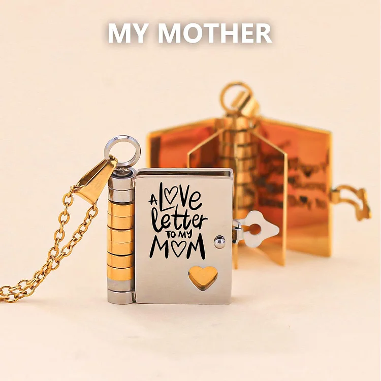For Mom - I Always Love & Appreciate You Book Necklace