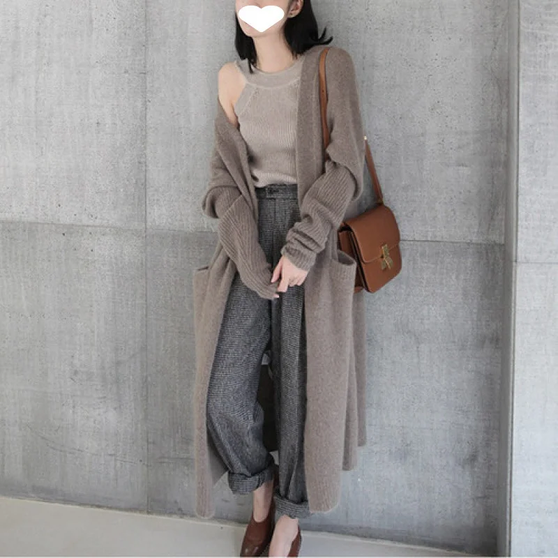 Uveng Uveng With A Mahjong Thick Sweater Jacket Cardigan Female Korean Version Of The New Relaxed Long Sweater In Autumn 2024