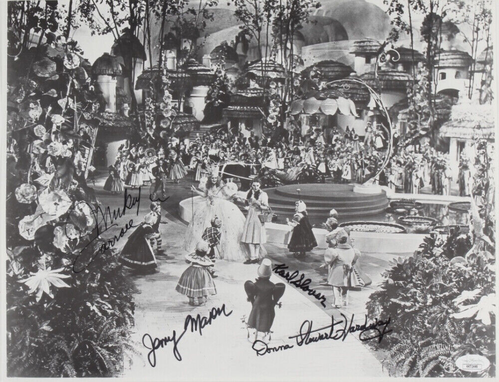 The Wizard of Oz 11x14 Movie Photo Poster painting Signed By 4 Lollipop Guild