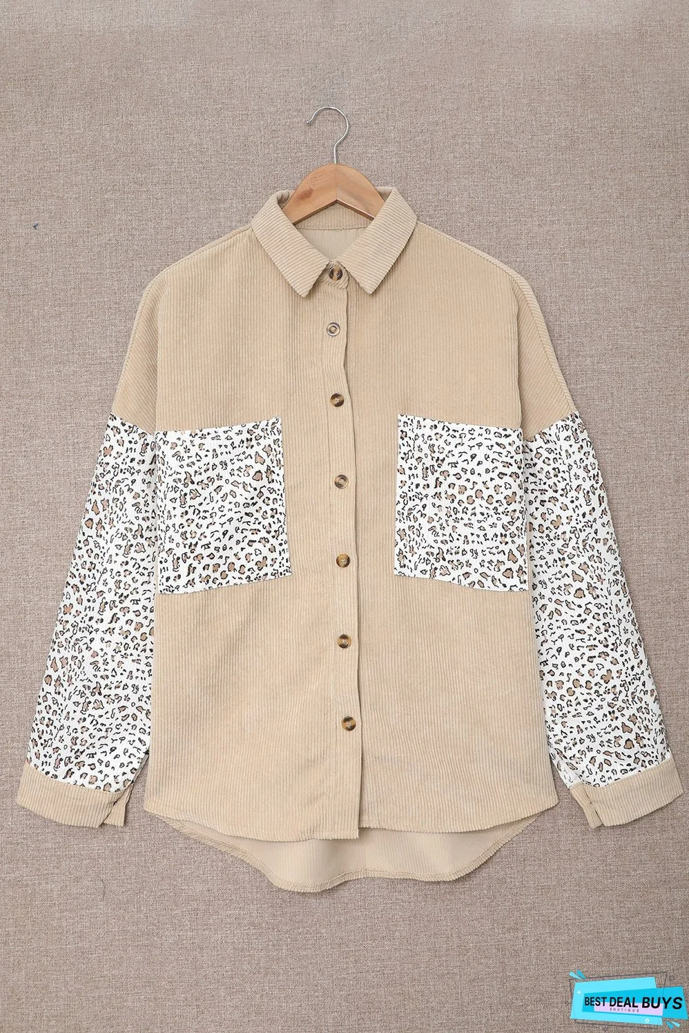 Corduroy Buttoned Shirt Jacket
