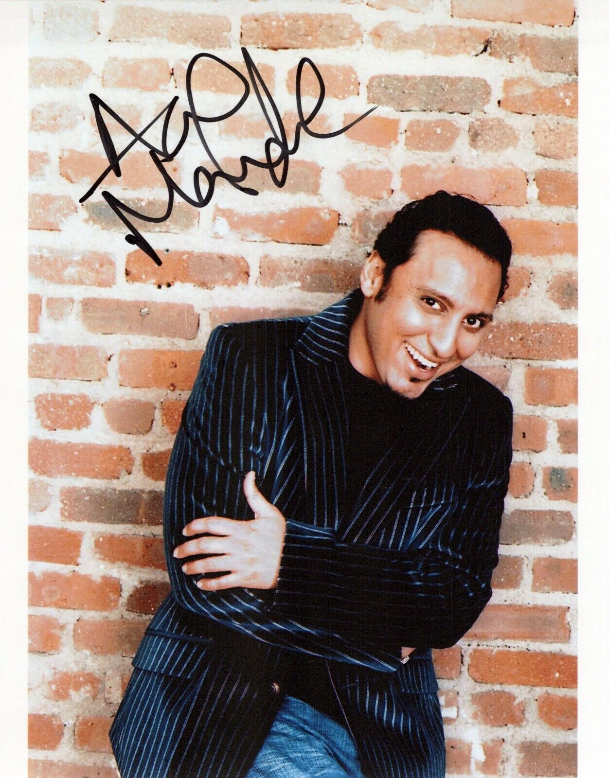 Aasif Mandvi head shot autographed Photo Poster painting signed 8x10 #6