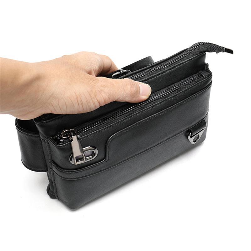 High Quality Men's Crossbody Bag Sheepskin Sports Phone Bag With Earphone Hole