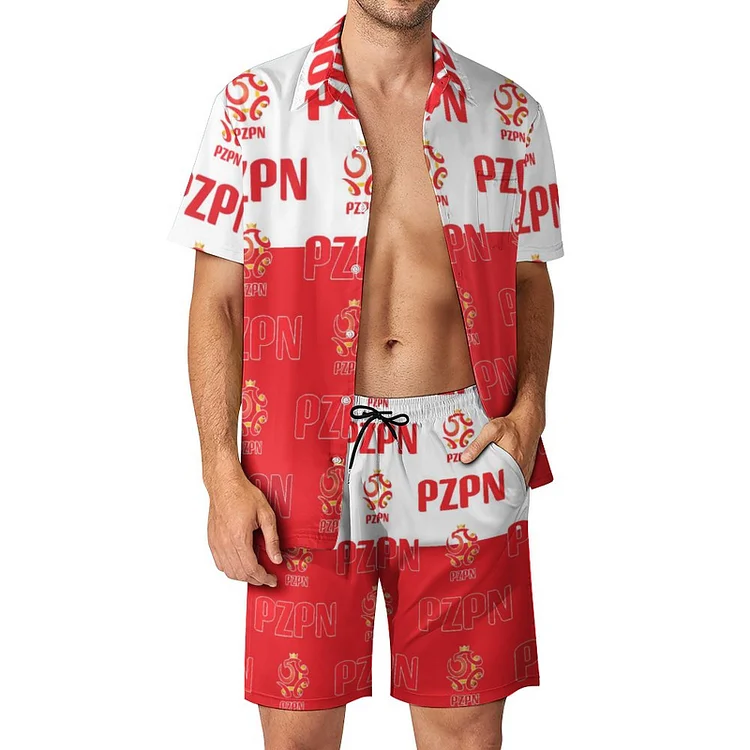 Polen Lässiges Strandbekleidungsset Kurzärmeliges Hemd Plus Strandhose