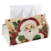 Kit de peinture de perles de No&euml;l et diamants en forme sp&eacute;ciale de forme PU bo&icirc;te de mouchoirs