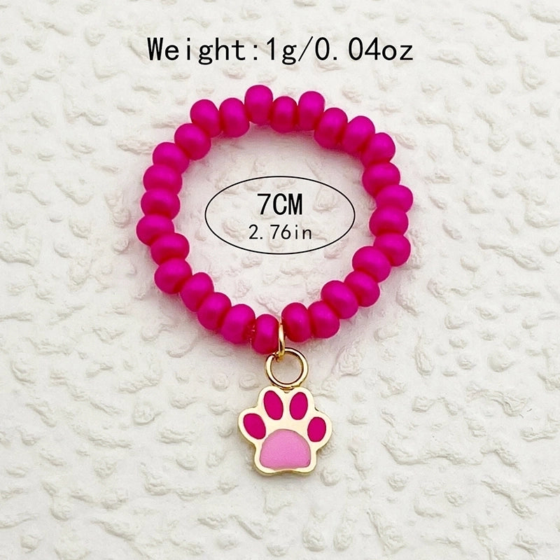 Cute Sweet Devil’s Eye Paw Print Butterfly Stainless Steel Crystal Charm Enamel Plating Gold Plated Rings