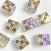 100PCS Lovely Flashing Painting Square Plaid Dice DIY Beads
