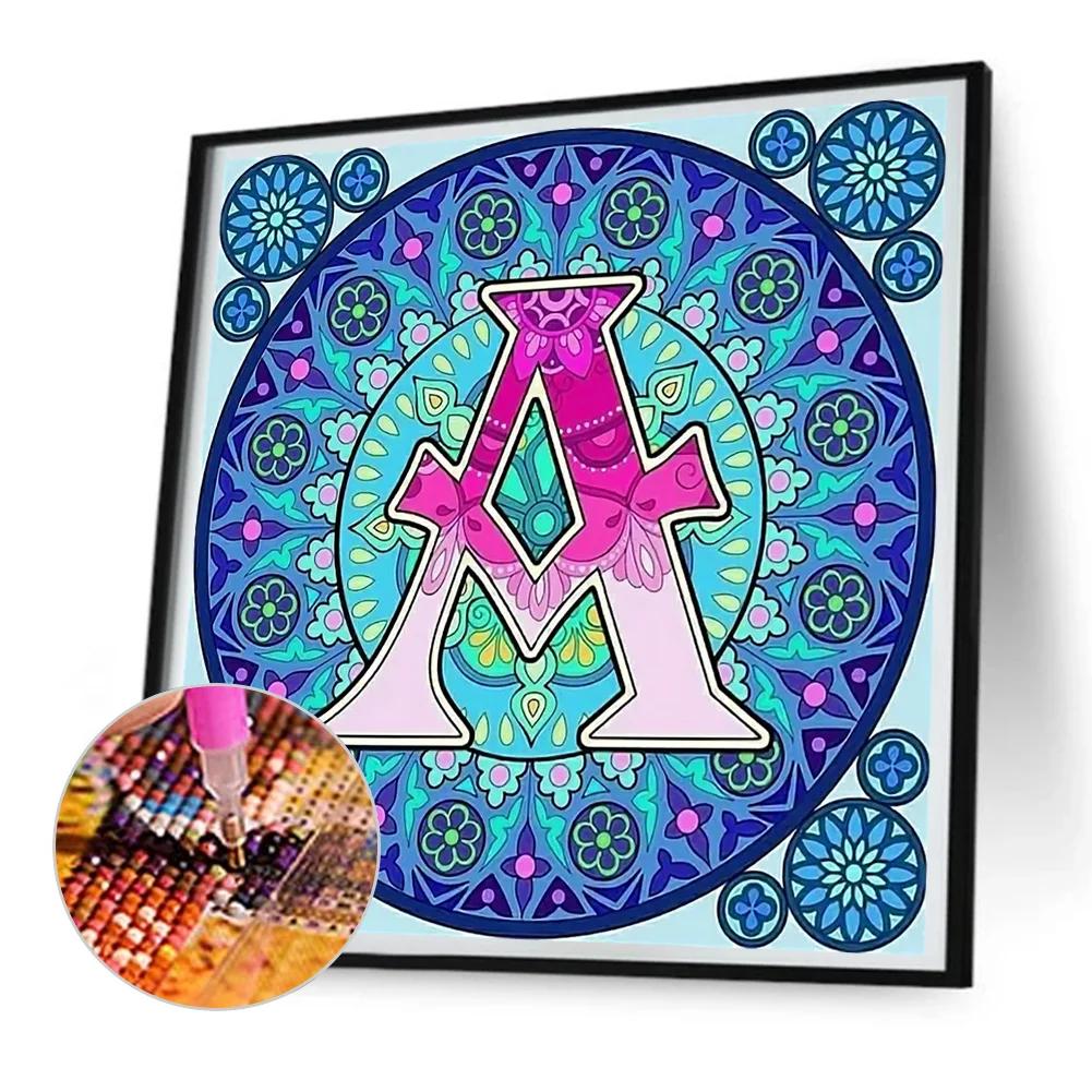 Diamond Painting - Full Round Drill - Mandala Letter(Canvas|30*30cm)