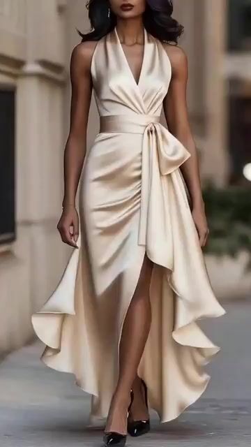  Elegant Irregular Women's Ruffle Dress