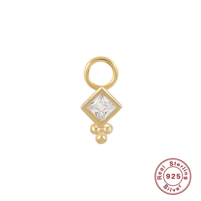 1 Piece 10mmKS115067-Z Sterling Silver Zircon Geometric Pendant Jewelry Accessories