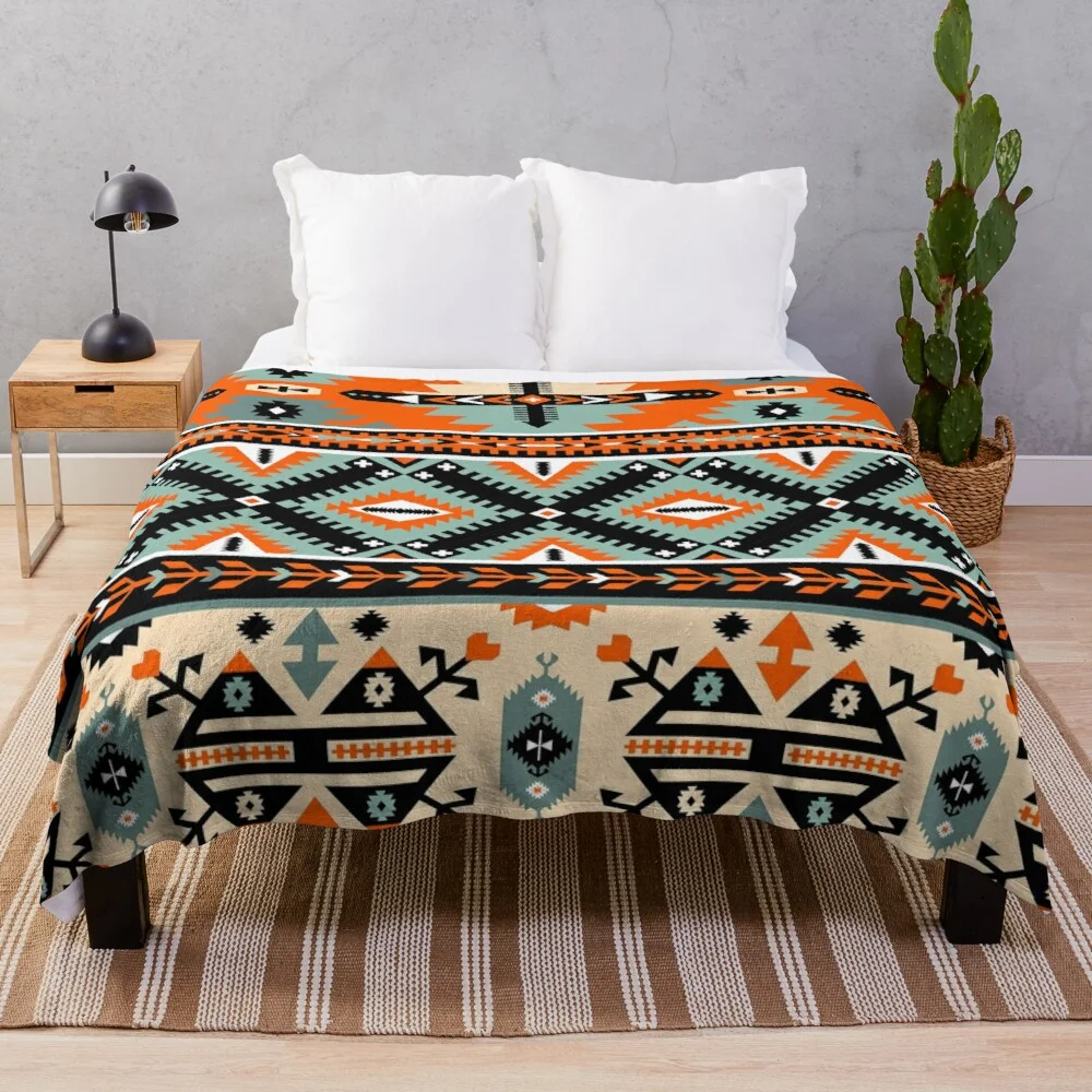 Athvotar Navajo Pattern Throw Blanket, Fleece Blanket Super Soft Cozy Lightweight Comfort Warm for Sofa Bed Couch Queen King Size