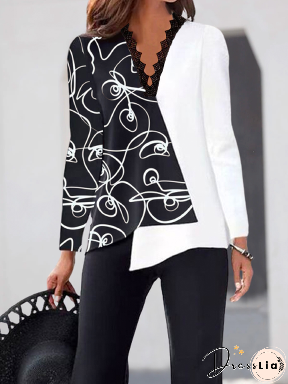 V Neck Loose Casual Tops