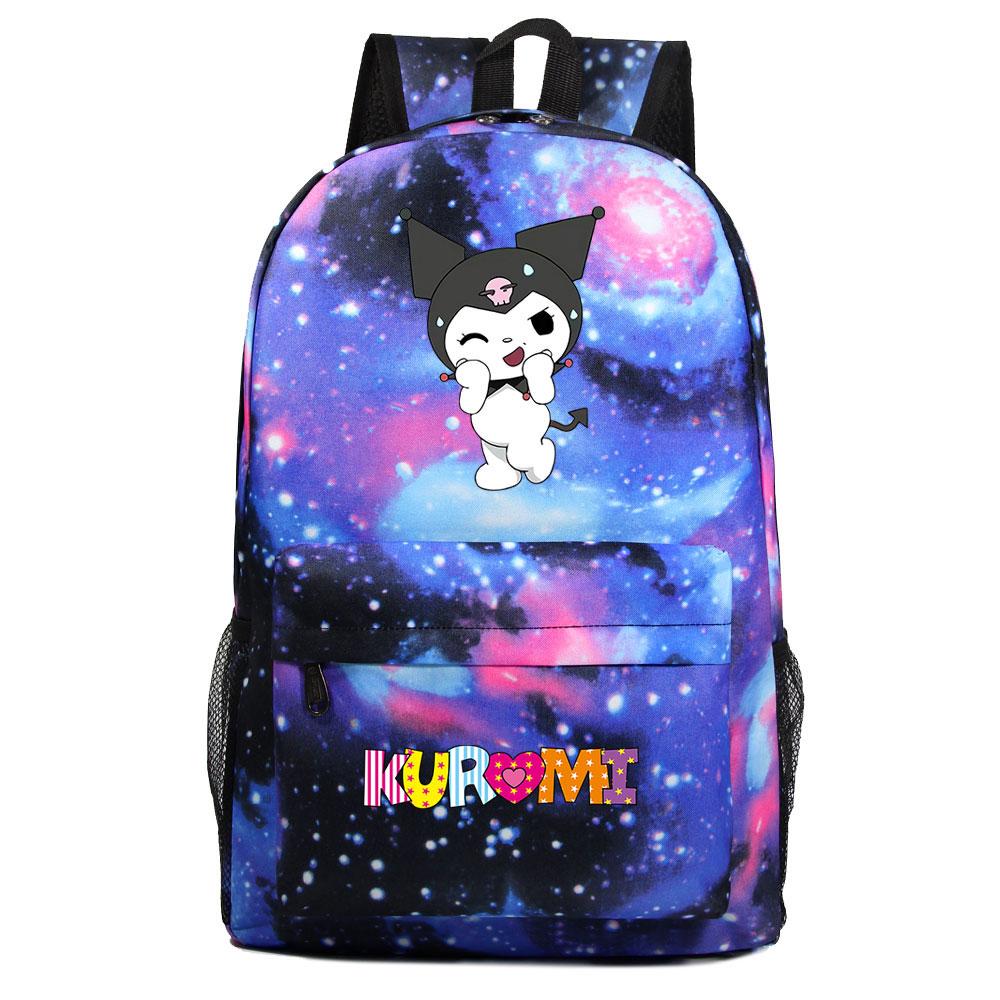 Mayoulove Kuromi Backpack Large Capacity Cute Design for School and Outdoor Activities-Mayoulove