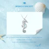 925 Sterling Silver Monestone Seahorse Pendant Necklace 