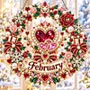 (Monthly Wreath)DIY Diamond Painting Acrylic Hanging Ornament, Double-Sided Printed Door Decoration,Pearl & Special Shaped Drill Art Home Decor