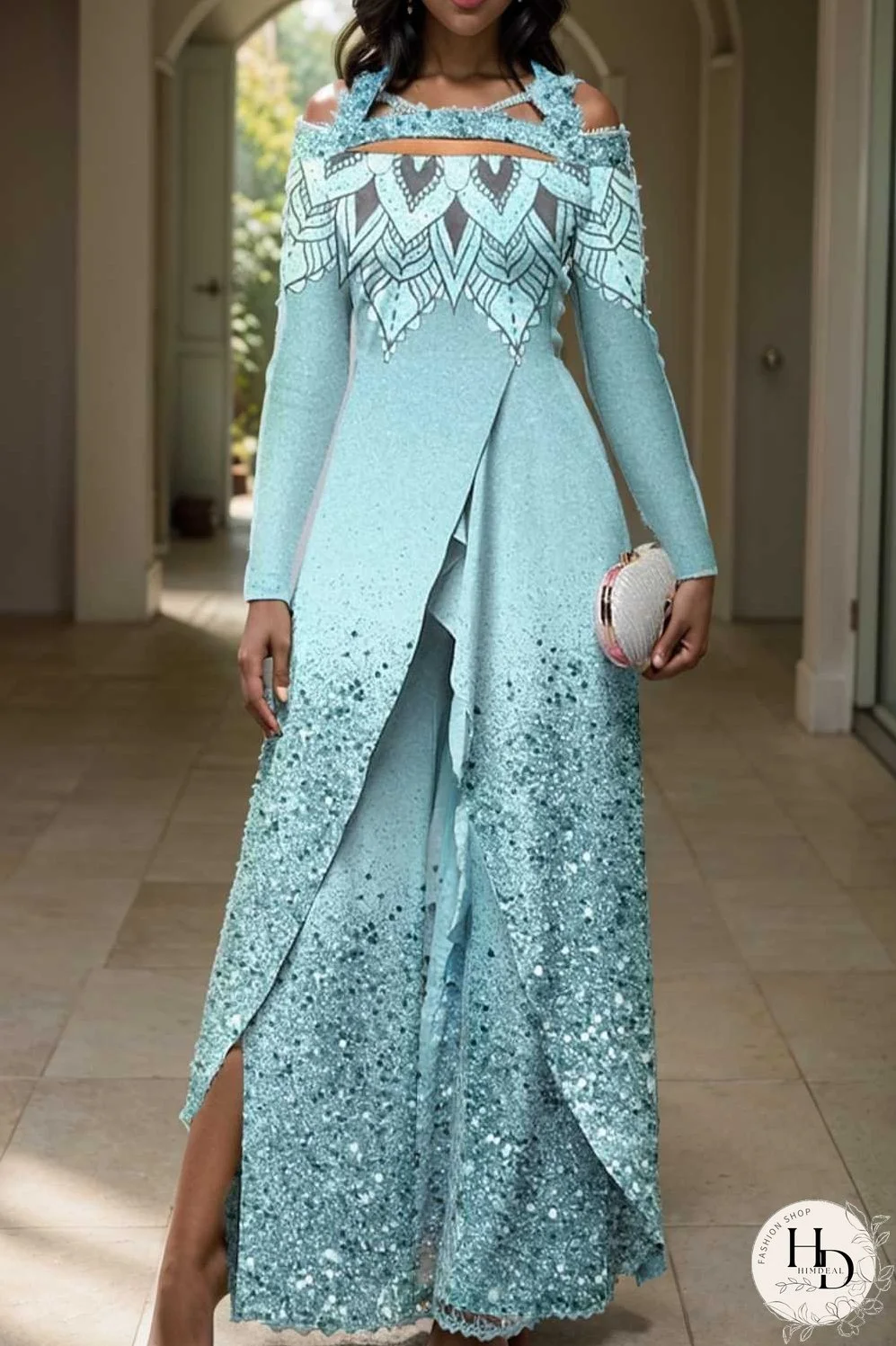 elegant gradient print off shoulder women s jumpsuit