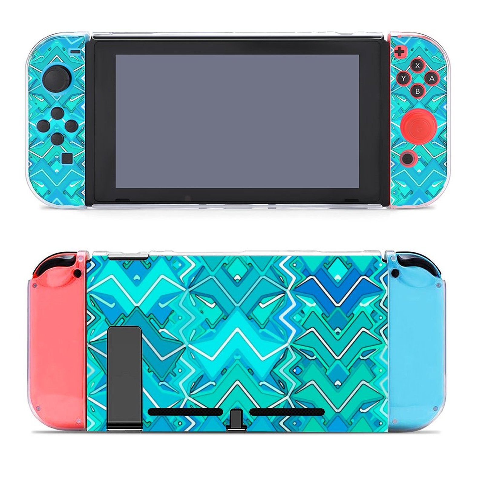 Tribal batik print turquoise aqua and seafoam Case for Nintendo Switch Cover Protective Case  Coolcoshirts