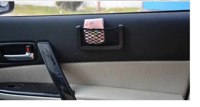 Multifunctional car storage net bag
