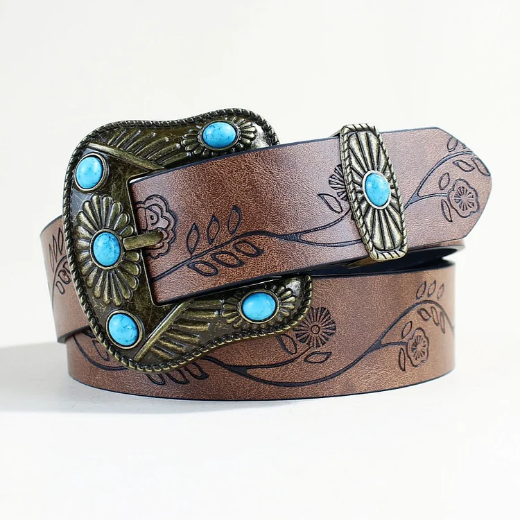Women's Vintage Ethnic Turquoise Bohemian Belt 3.8cm Wide