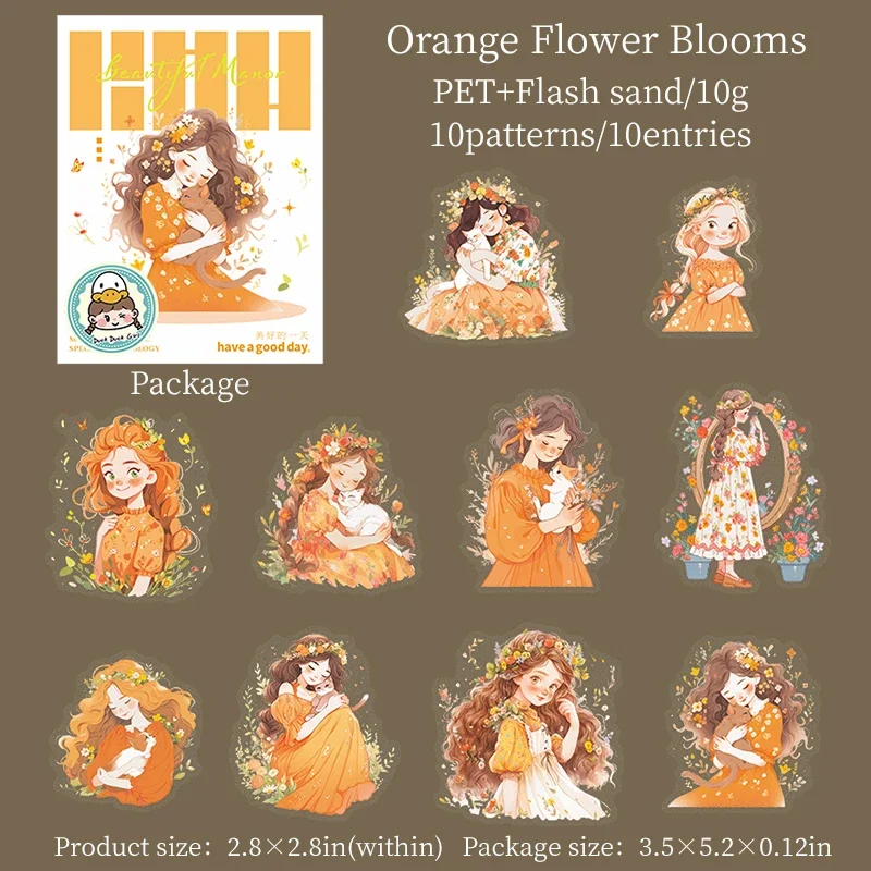 PET Sticker - Beautiful Manor Series Kawaii Girl Character Landscaping Material Collage 