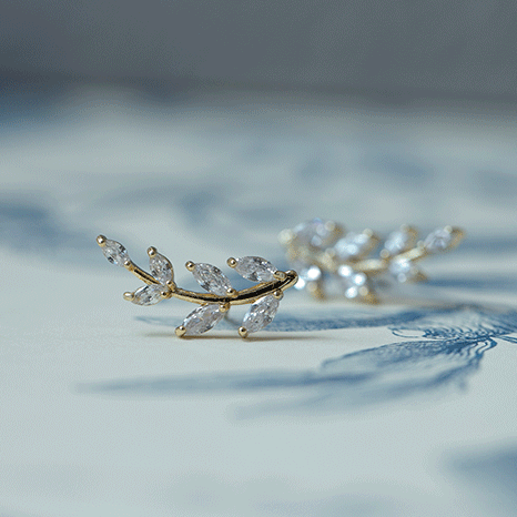 Sterling Silver Leaf Earrings