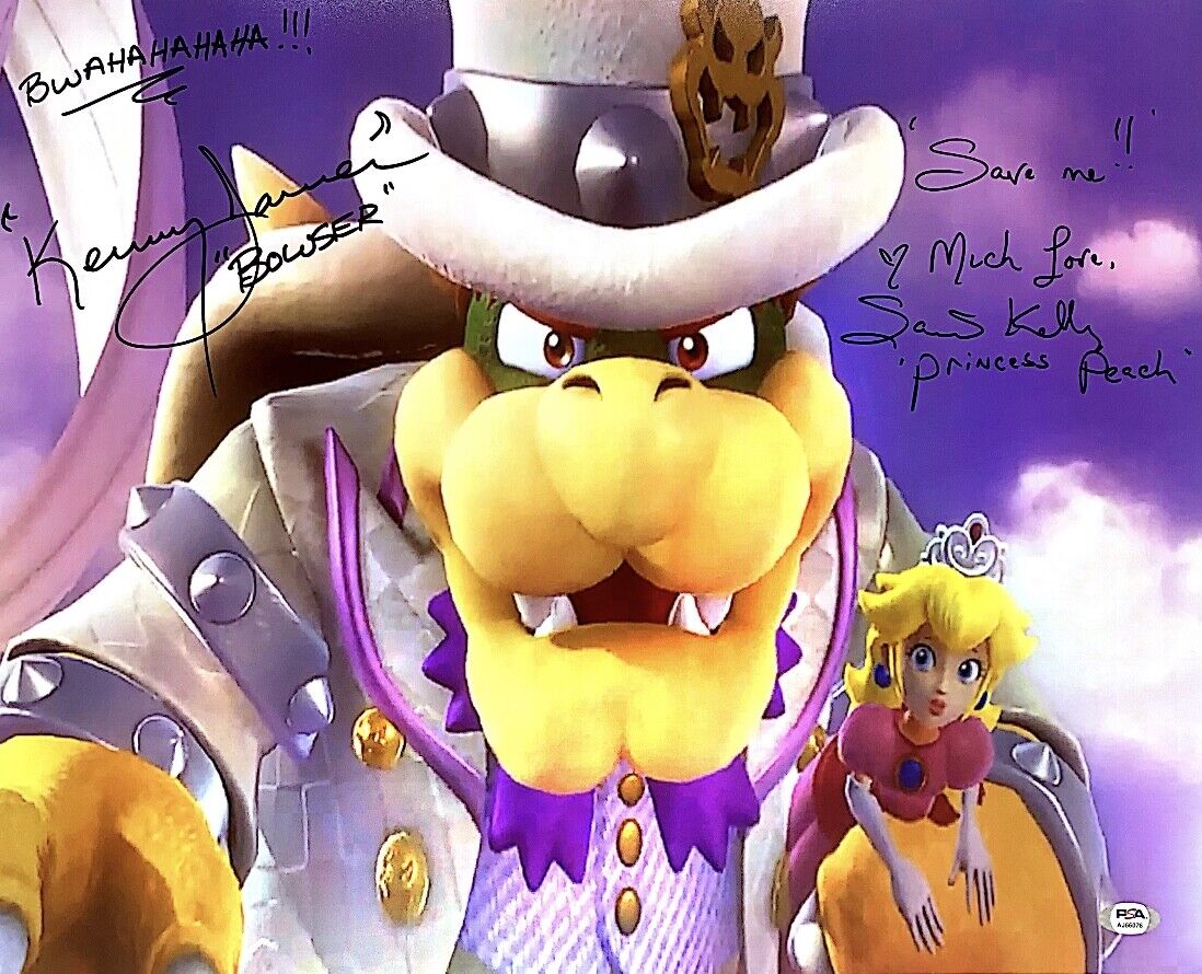 Super Mario Nintendo Signed 16x20 Photo Poster painting PSA AJ66076 Kenny James Samantha Kelly