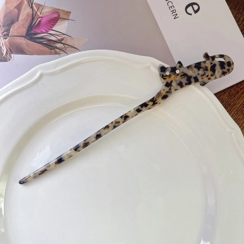 Women’s Chinoiserie Cute Sweet Animal Cat Acetic Acid Sheets Hairpin