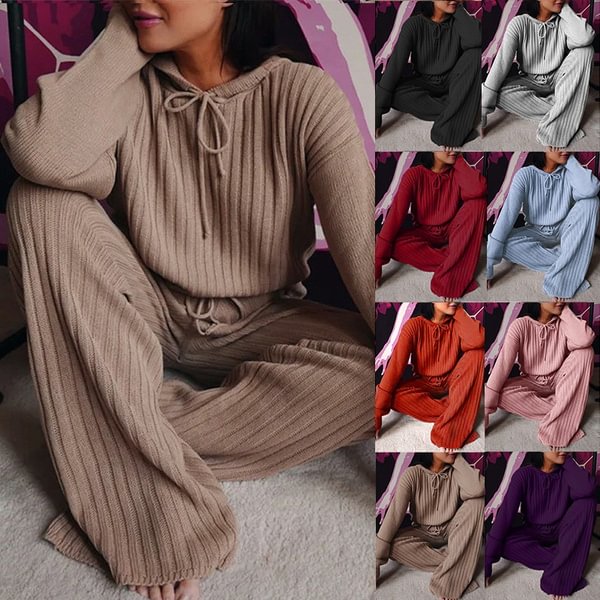2020 Plus Size Sets Women's Fall New Long-sleeved Loose Hooded Pants Casual Suit Casual Hoodie Fashion Winter Hoodie Loose Sweater Pants - Shop Trendy Women's Fashion | TeeYours