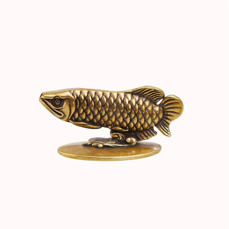 Pure Copper Arowana Incense Burner Table Ornaments Office Desk Decorations Accessories Vintage Brass Animal Lucky Fish Figurines