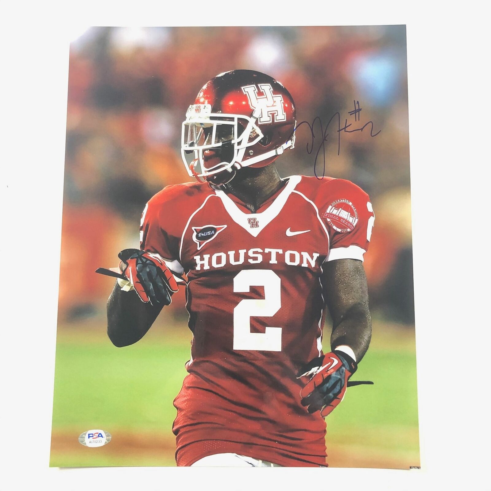 DJ Hayden signed 11x14 Photo Poster painting PSA/DNA Houston Cougars Autographed