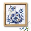 Porcelain Glass Bead Partial 11CT DIY Stamped Cross Stitch Kits for Beginners Adults Home Decor Cross Stitch Art and Crafts Kits 14.04x14.04in