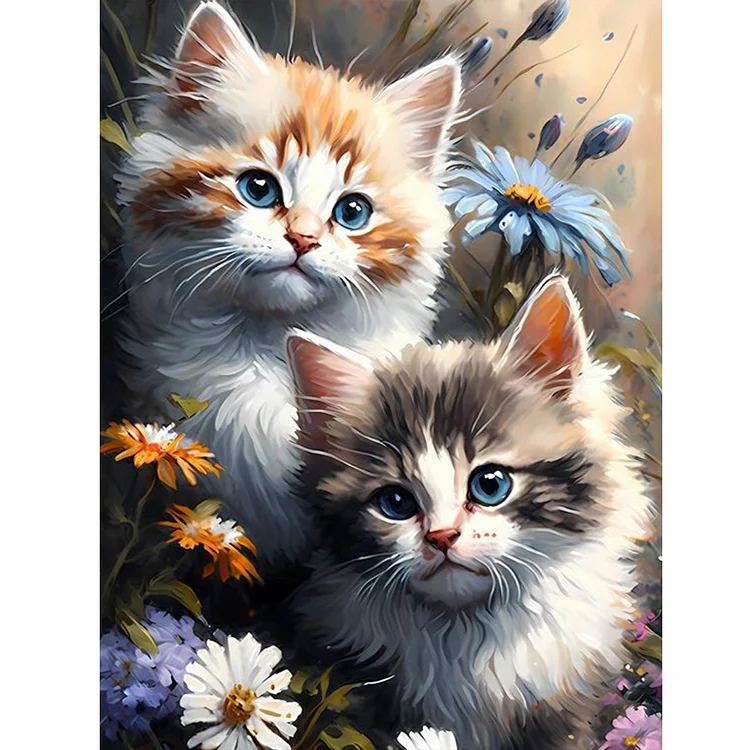 Cats And Nature 30*40CM (Canvas) Full Round Drill Diamond Painting gbfke