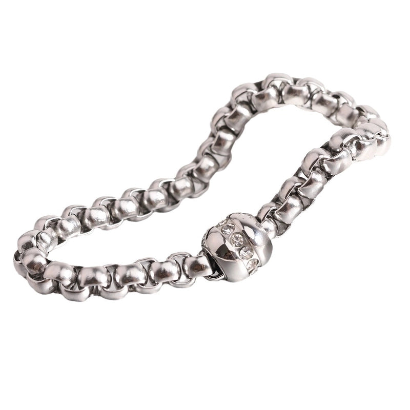 Minimalist Solid Color Titanium Steel Plating Inlay Zircon 18k Gold Plated Women’s Bracelets