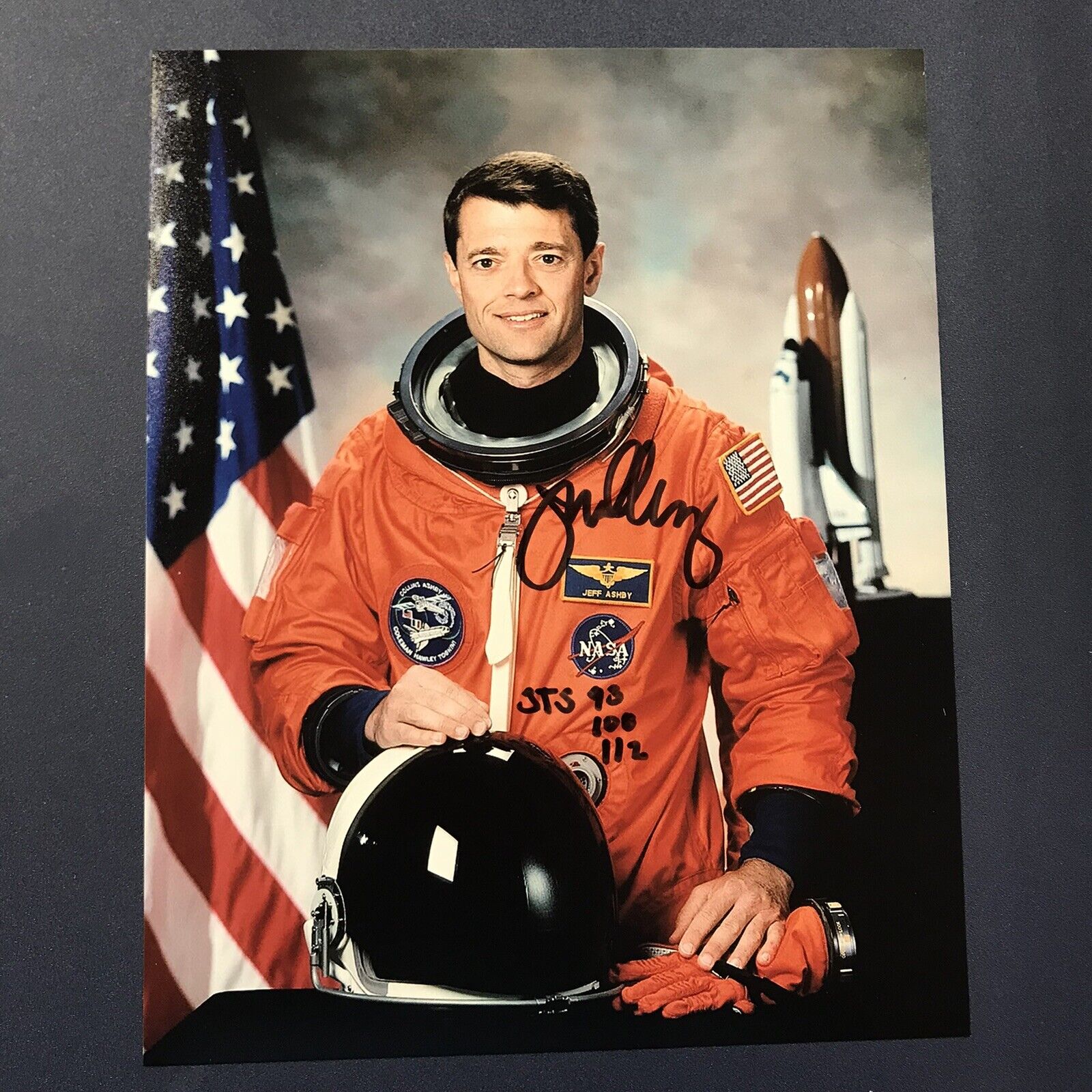 JEFF ASHBY HAND SIGNED 8x10 Photo Poster painting NASA ASTRONAUT NAVAL PILOT AUTOGRAPHED COA