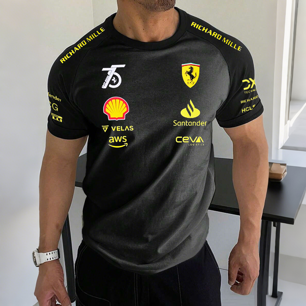 Men's Racing Inspired Team Print Contrast Tee / TECHWEAR CLUB / Techwear