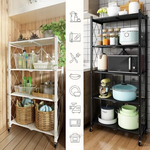 Sin instalación Estantería plegable con ruedas[COMPRE 2PCS OBTENGA EXPEDITED EXPRESS]