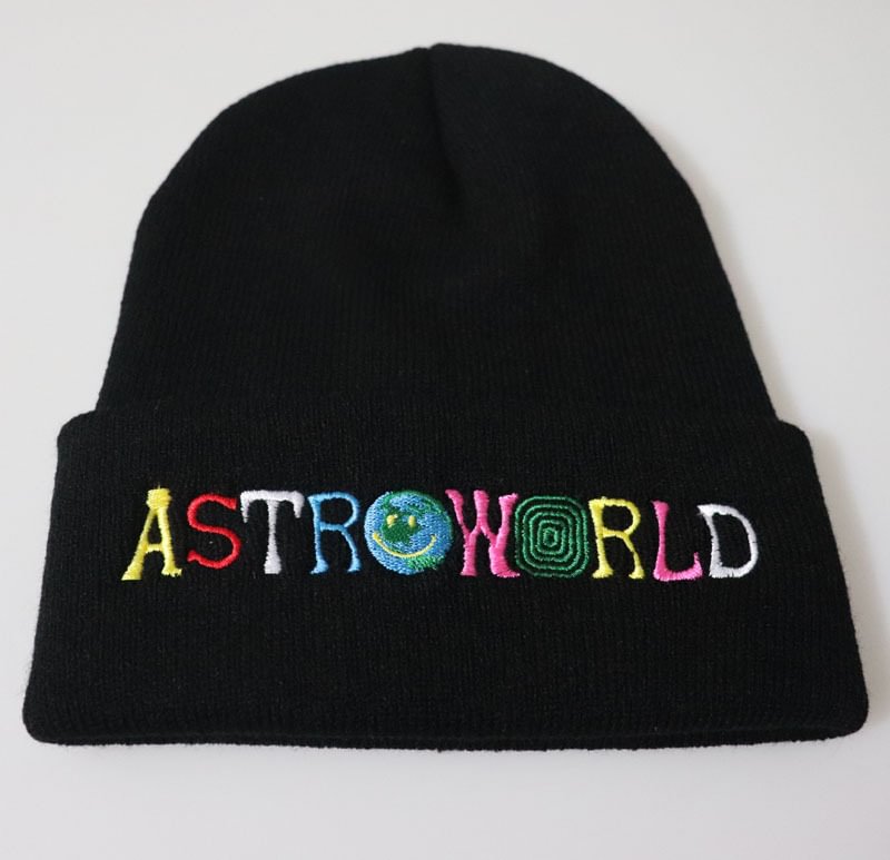 Color Letter Astroworld Beanie Embroidered Knitted Hat Pullover Thermal Hat
