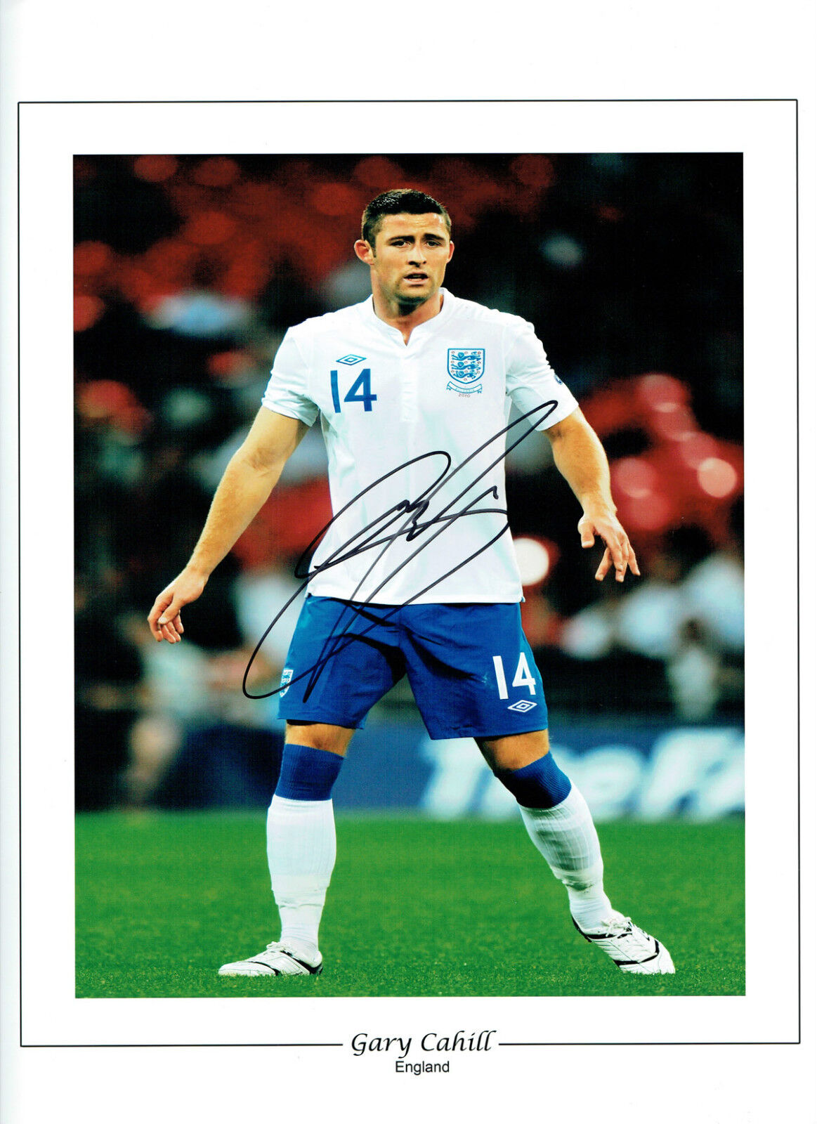 Gary CAHILL Signed Autograph 16x12 Massive England Portrait Photo Poster painting AFTAL COA