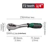 1/4inch Ratchet Wrench 72 Teeth Drive Ratchet Socket Spanner Car Repair Tool