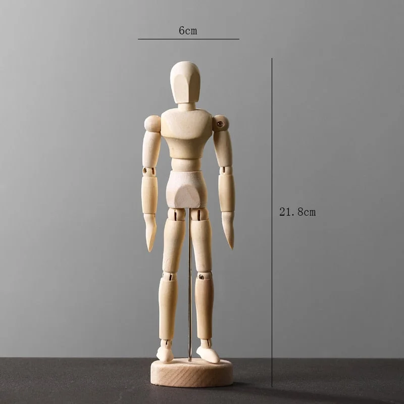 Wooden Hand Drawing Sketch Mannequin Model Wooden Mannequin Hand Movable Limbs Human Artist Model Home Decoration Accessories