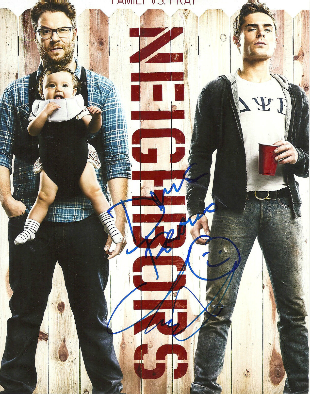 DAVE FRANCO & CHRISTOPHER MINTZ-PLASSE 'NEIGHBORS' SIGNED 8X10 PICTURE *COA